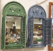 Two modern painted wall mirrors with lou