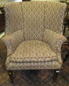 A circa 1800 barrel back armchair on square tapering front legs CONDITION REPORTS Overall with wear,
