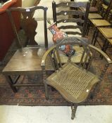 A 19th Century slat back chair, together