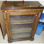 A Victorian walnut and inlaid side cabin