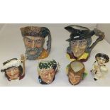 A collection of Royal Doulton and other character jugs, to include Royal Doulton "Bacchus", model