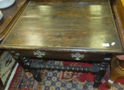 An oak rectangular hall table in the 17t