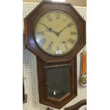 A Victorian walnut cased drop dial wall