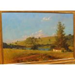 WILLIAM GARFIT "Afternoon view over the lake", oil on canvas, signed and dated 2002 bottom right