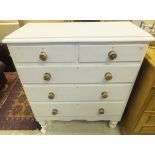A painted Victorian pine chest of two sh