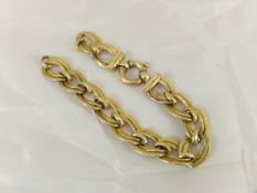 A 9 carat gold fancy link bracelet CONDITION REPORTS Overall with wear and scuffs, various damage,