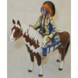 A Beswick pottery figure of an American Indian chief upon a pony CONDITION REPORTS Light general