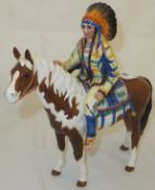 A Beswick pottery figure of an American Indian chief upon a pony CONDITION REPORTS Light general
