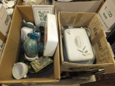 Two boxes of assorted china to include D