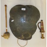 An Oriental wall hanging gong decorated