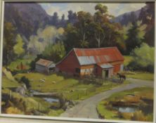 PETER BROWN "New Zealand farmstead", oil