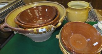 A collection of French artisan pottery t