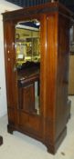 An Edwardian mahogany single mirror door wardrobe CONDITION REPORTS Size approx. 198 cm high x 84 cm