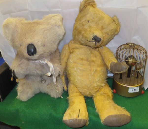 A vintage mohair teddy bear with jointed