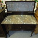 A mahogany wash stand with marble top an