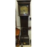 An oak longcase clock, the thirty hour m