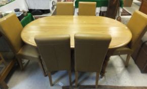 A modern ash dining table, together with
