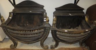 Two 20th Century cast iron bellied fire