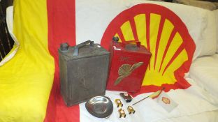 An early Shell petrol can inscribed "Avi