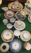A collection of late 18th / early 19th Century and later tea wares to include a late 18th / early