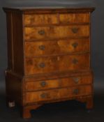 An early 18th Century oak and walnut che