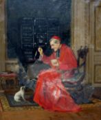 VICTOR MARAIS MILTON (1872-1948) "L'education de zou-zou", oil on canvas, signed bottom right, 45.
