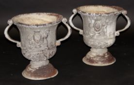 A pair of 19th Century lead twin handled