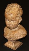 JEAN-BAPTISTE CARPEAUX (1827-1875) "Le petit boudeur", a terracotta bust, signed and inscribed "