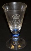 A Whitefriars glass goblet commemorating