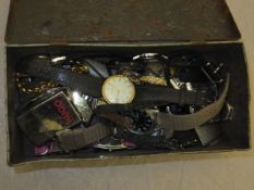 A box of assorted wristwatches to includ