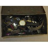 A box of assorted wristwatches to includ