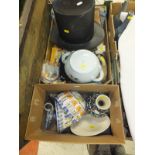 Two boxes of miscellaneous chinaware, et