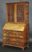A George III mahogany bureau bookcase, t