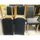 A set of five modern upholstered beech f