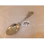 A Dutch silver spoon with chased central