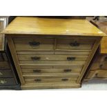 A circa 1900 satin walnut chest of two s