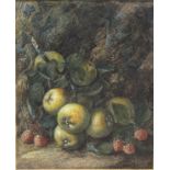 ENGLISH SCHOOL "Still life apples on bra