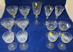 Assorted wine glasses with star cut base