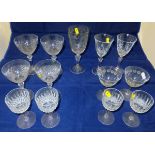 Assorted wine glasses with star cut base