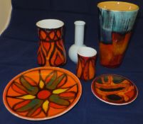 A collection of six pieces of Poole pott