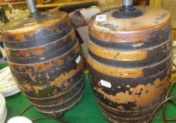 Two Doulton Lambeth stoneware barrels (c