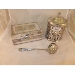 A WMF silver plated cigarette box with s