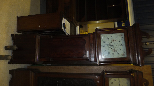 An early 19th Century oak long cased clock, the eight day movement with enamelled dial, Roman and - Image 2 of 17