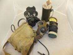 A 1938 canvas covered civilian gas mask