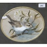 J.M. HALL "Robin on a snowy branch", wat