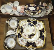 A collection of decorative tea wares to include a collection of Coalport tea wares, retailed by T