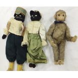 A vintage plush monkey toy in the Steiff