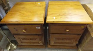 A pair of modern pine bedside chests