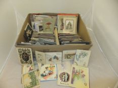A large collection of vintage greetings