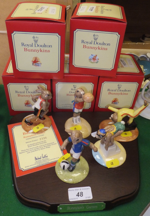 A collection of five Royal Doulton limit